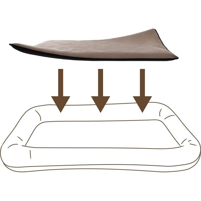 М'яка подушка-вкладиш для ліжка собаці Knuffelwuff, форма Globetrotter, розмір L, коричнева