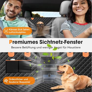 Захист для автосидіння для собак JOEJOY, 135 x 144 см, чорний. Водонепроникний, стійкий до подряпин, з боковим захистом та віконцем. Підходить для авто, мінівена, SUV.