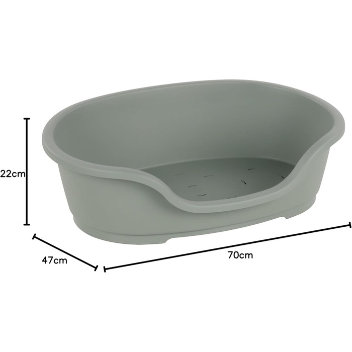 Крізьо для собак Flamingo Tuck – Овальне, зелене | Розмір M (70 × 47 × 22 см) | Практичне, стильне та легко миється! 70x47x22cm