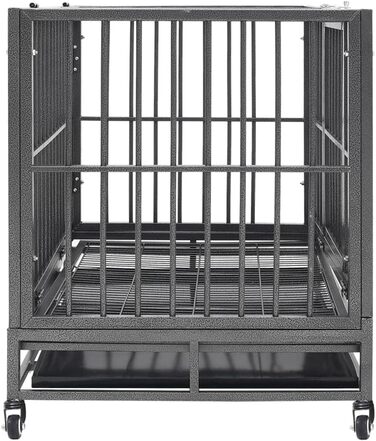 Клітка для собак з колесами vidaXL, сталева, 102x72x85 см, транспортна переноска