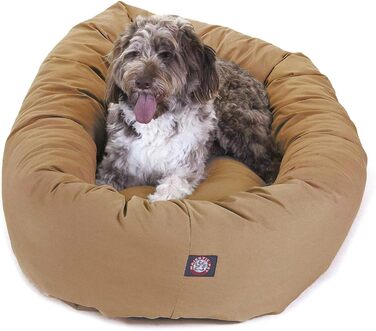 Лежак для собак Majestic Pet у формі бублика, 132 см, хакі