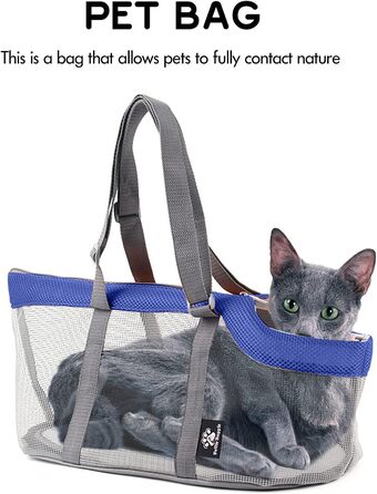 PETCUTE Сумка-переноска для собак та котів, блакитна, до 4 кг