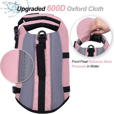 Жилет рятувальний для собак VIVAGLORY з регулюванням плавучості та світловідбиваючими елементами