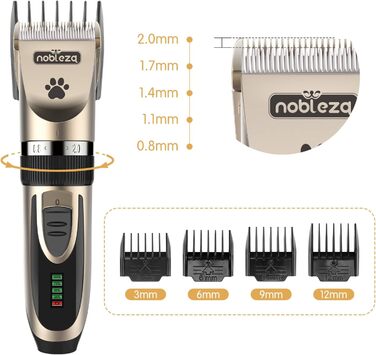 Професійна машинка для стрижки собак Nobleza, набір для грумінгу, бездротова, акумуляторна, тиха, для собак та котів