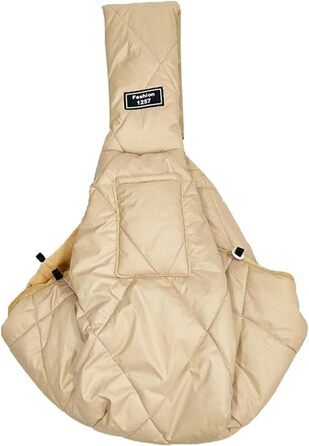 Трапляча сумка для собак та котів, зимова, з м'яким ременем, сумка-переноска для тварин, маленька, кольору абрикос