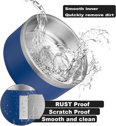 Персоналізований миска для собак та котів – нержавіюча сталева миска з іменем, неслизька годівниця для собак та котів, поїлка (блакитна)