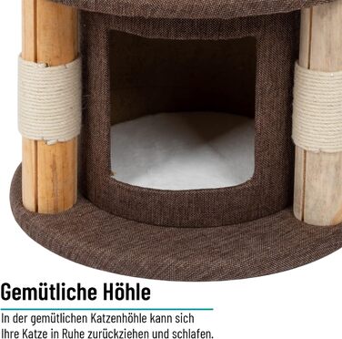 Котячий будиночок VOSS.PET Milo 70см - преміум когтеточка з платформою, гамаком та печерею