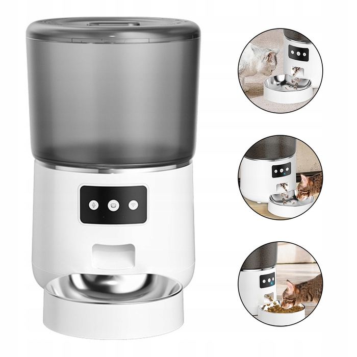 Автоматична годівниця для котів та собак з Wi-Fi, 4 л, дозатор для сухого корму