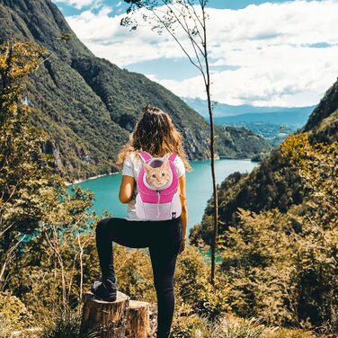 Рюкзак для собак PETCUTE: зручна переноска для маленьких собак та котів з висувною головою та знімною підстилкою (рожевий)