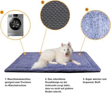 Підстилка для собак та котів Raikou з плюшевою подушкою, флісова, зручна та нековзна (100x70 см)