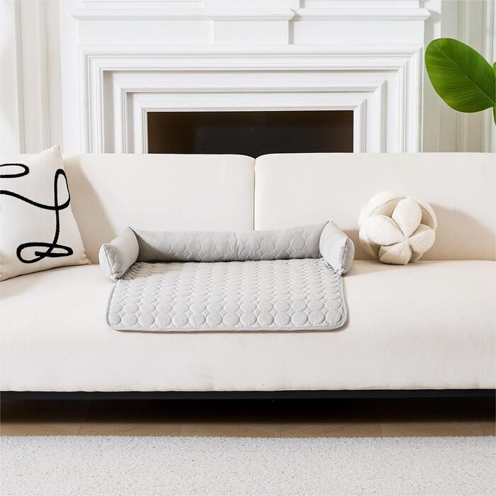 Охолоджуюче ліжко для собак, ліжко-софа для собак, 90х90 см, кавовий колір