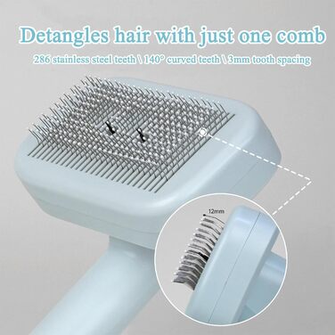 Іонна щітка для тварин Piddy Pet - професійна щітка з подвійним іонізатором, самоочисна щітка для собак та котів з короткою та довгою шерстю, розплутує шерсть