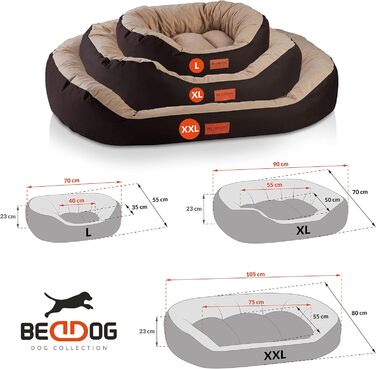 Ліжко для собак середніх порід - BedDog Alicante, MOCCA (85x70x21 см)