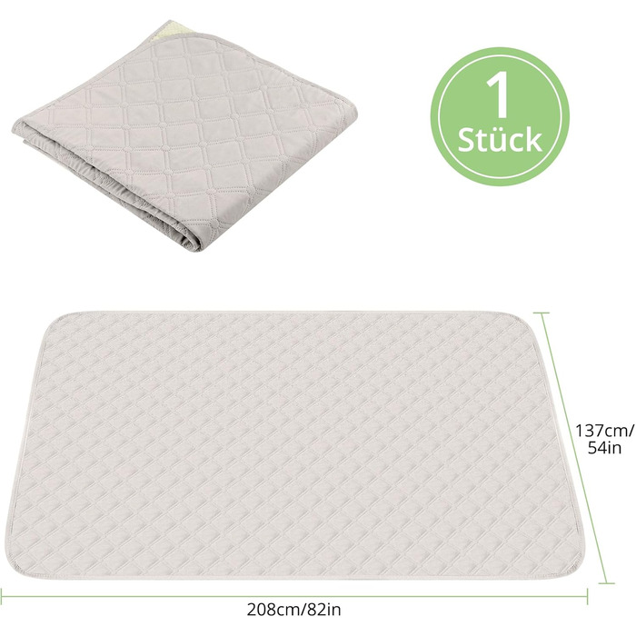 Водонепроникний коврик для собак, 137 x 208 см, килимок для домашніх тварин, ковдра для собак, неслизький, міцний, багаторазовий, можна прати в пральній машині, захист для дивану, ліжка, автокрісла, темно-сірий (Бежевий, M (137x208cm))