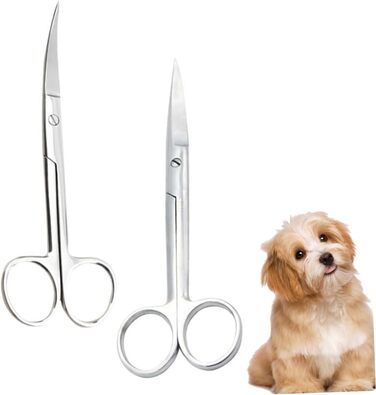 Набір професійних ножиць для грумінгу собак та котів BESTYASH (4 шт.) - прямі та вигнуті, нержавіюча сталь, ергономічний дизайн