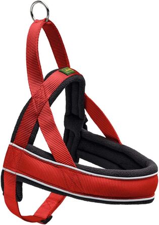 Нашийник для собак HUNTER RACING, червоно-чорний, м'який, світловідбиваючий, регульований, розмір L