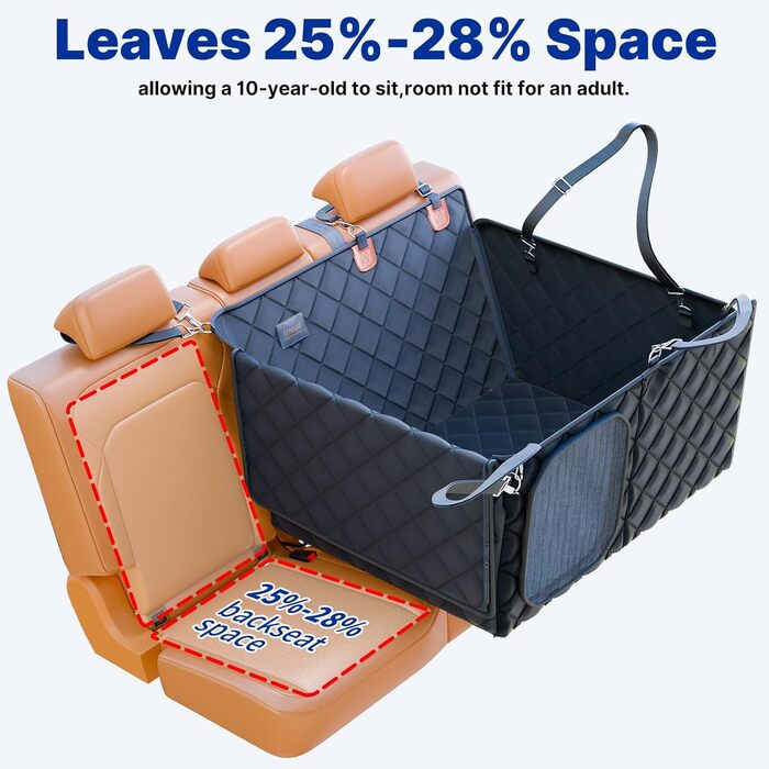 Розширювана підстилка на заднє сидіння для собак, 180 кг, жорстка основа, чохол на сидіння для собак, водонепроникна підстилка, ліжко для собак, авточохол для собак, SUV, вантажівка, чорний