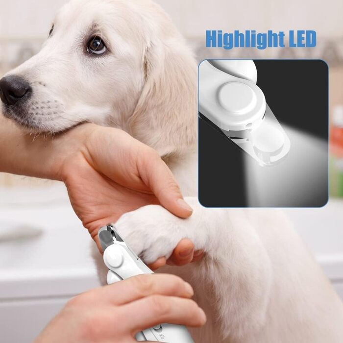 Кігтеріз для собак і котів з LED-підсвіткою, безпечний, для дрібних і великих домашніх тварин