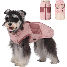 Теплий зимовий одяг для собак FeimaX: вітронепроникна куртка з флісовою підкладкою, D-Ring, для малих та середніх собак, рожевий, 3XL