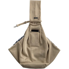 Сумка-переноска для собак Leconpet, сумочка для тварин на плече з кишенею для телефону, надійна застібка, замок безпеки, підходить для цуценят, маленьких собак та котів для прогулянок на відкритому повітрі (Хакі)