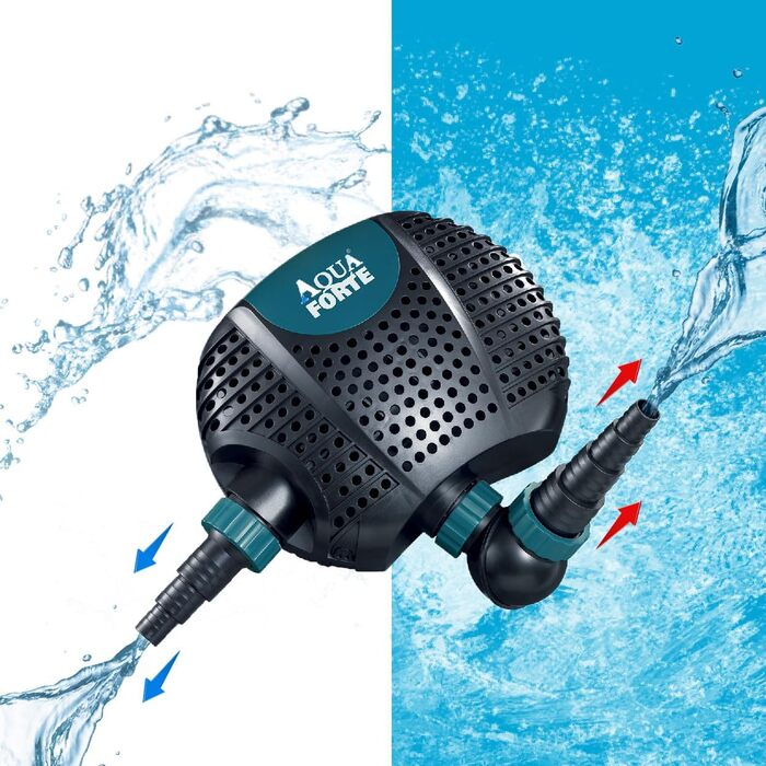 Насос AquaForte O-15000 Plus 135 Вт для водоспадів, фонтанів і фільтрів, продуктивність 15 м³/год, напір 6 м, кабель 10 м