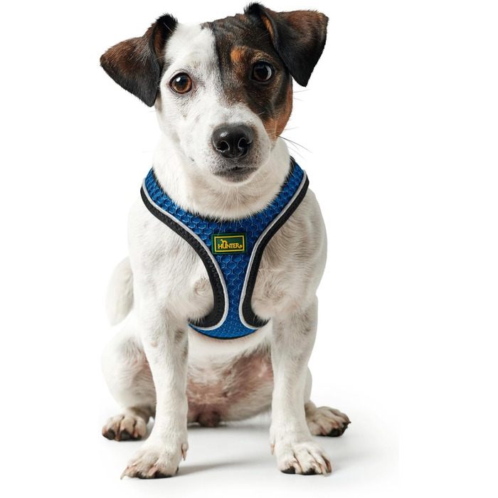 Нашийник для собак HUNTER HILO COMFORT, блакитний, XS-S, легкий, з сітчастого матеріалу, з відбиваючими елементами, для маленьких та середніх собак