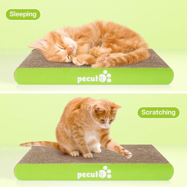 Pecute 2 шт. Когтеточки з картону для котів - набір, двосторонні, 38.5 x 20.5 см