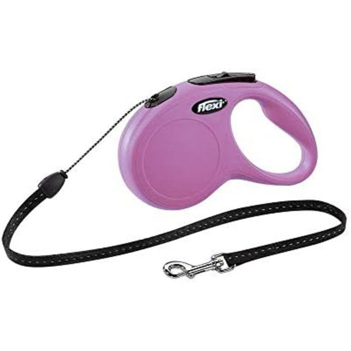 Рулетка для собак Flexi New Classic M, стрічка 5 м, рожева, до 25 кг