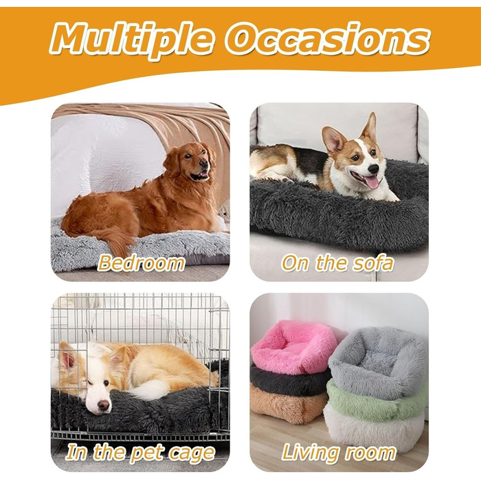 М'яке ліжко для собак Mateju Donut, плюшеве, для котів та собак, з антиковзною основою, смугастий стиль, для середніх та маленьких собак (блакитний, 70см)