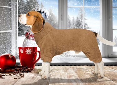 Піжама для собак, тепла, м'яка, зручна, кавового кольору, розмір S, для маленьких собак