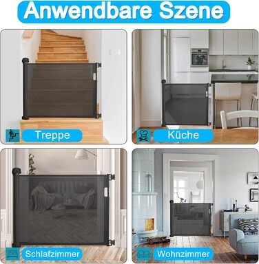 Захист для воріт Naizy Rollo 0-150см: сітка для собак, захист від дітей, ролетний тип, чорний 150см