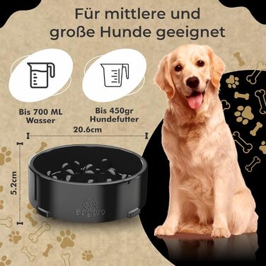 Миска для собак Anti Schling Napf з щіткою для легкого очищення, об'єм до 700 мл, з антиковзаючою основою, для середніх та великих собак, чорна