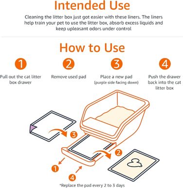 Одноразові пелюшки для котів Amazon Basics 40 шт. з швидковисихаючою поверхнею, фіолетові, без запаху