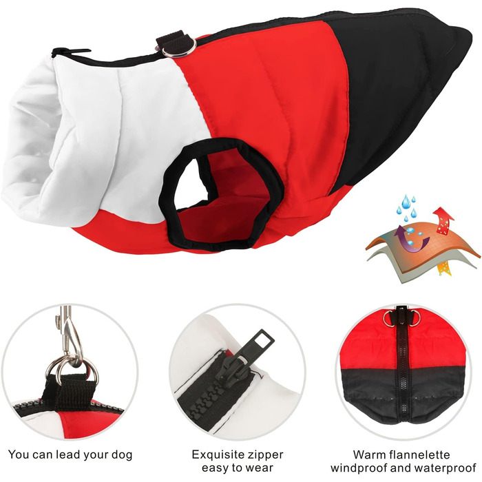 Зимовий одяг для собак Idepet: водонепроникний пуловер, куртка, теплий костюм для снігу. XS, S, L (M, Чорний)