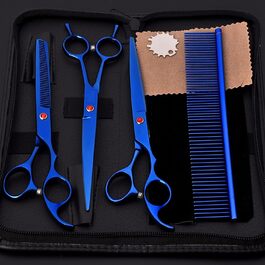 Набір ножиць для грумінгу собак: прямі, витончені та зігнуті, нержавіюча сталь