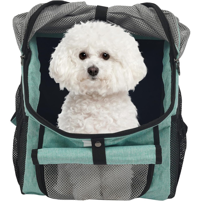 Велосумка для тварин, 32*29*39 см, 2 в 1, складаний велокошик з сіткою, переноска для котів та собак до 7.5 кг (Блакитний)