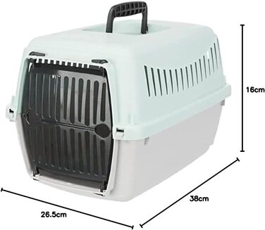 TRIXIE 39804 Транспортувальний бокс для кошенят і цуценят XS, 26×25×39 см, світло-сірий/м'ятний