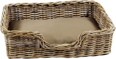 Корзина для собак Kobolo з ротанга з подушкою, 72x53x20 см