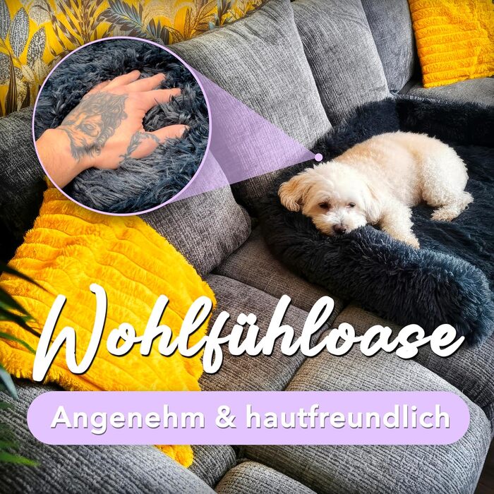 Захисний лежак для собак на диван, плюшевий коврик для собак, водонепроникний, знімний чохол, ковдра-захист для дивану, колір: темно-сірий, розмір M (102x85x12 см)