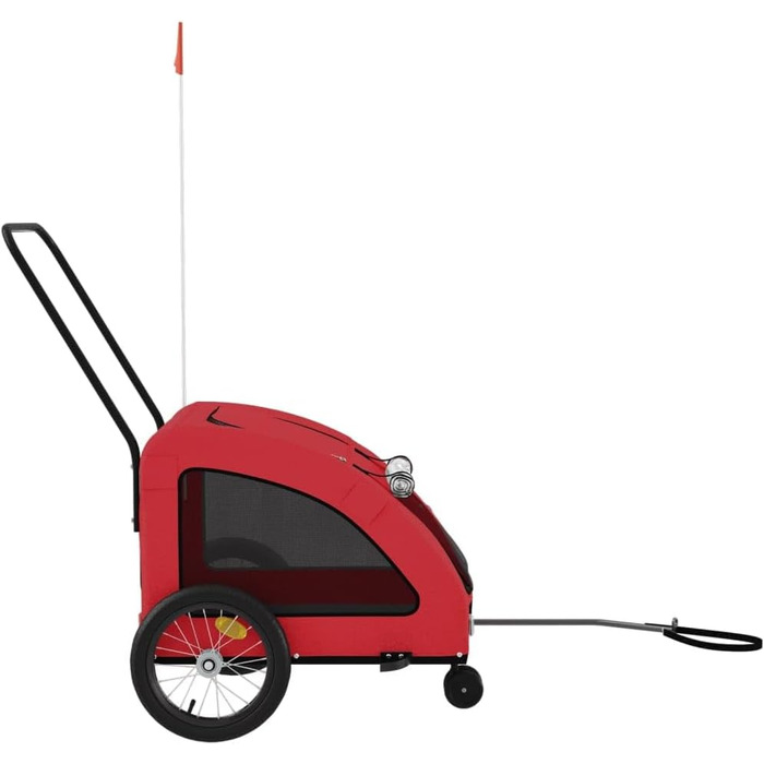 Фургон для собак VidaXL - червоний, 45 кг, Oxford-Gewebe, з прапором та відбивачами