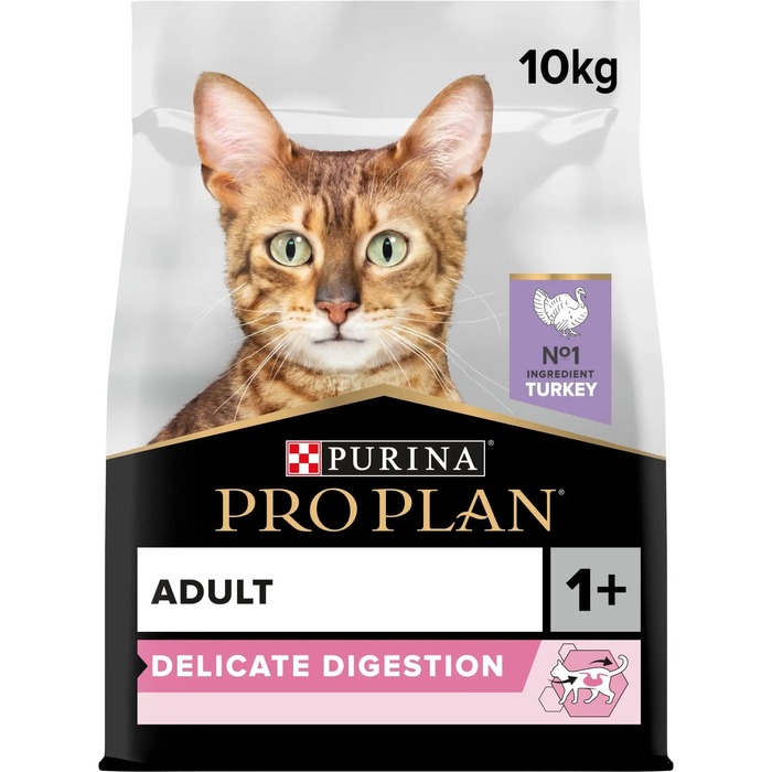Корм для дорослих котів PRO PLAN Adult Delicate Digestion з індичкою, 10 кг