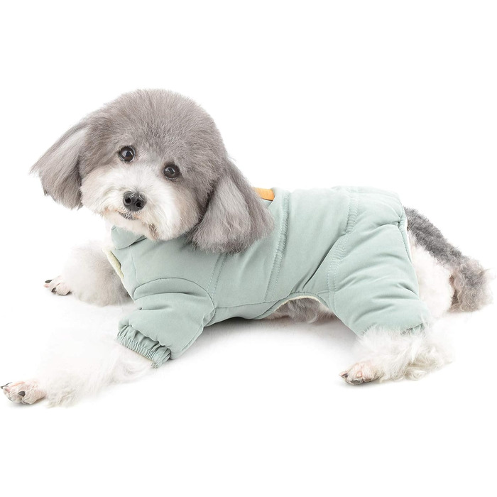 Теплий плюшевий халат для собак та котів, халат-піжама для маленьких собак, теплий костюм для чихуахуа, зелений, XXL (40x52 см)