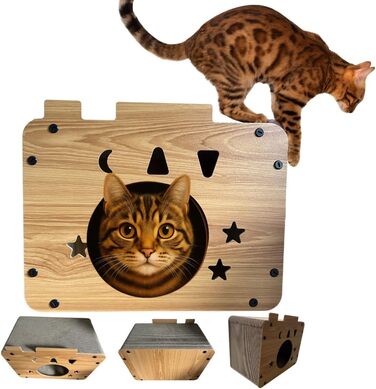 Дім-кіготник для котів Stars Klein - екологічні меблі з картону, легкі, стабільні, компактні. Ідеально для маленьких квартир та котів будь-якого віку