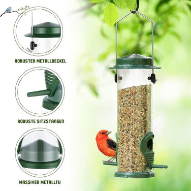 Годівниця для птахів Urban Deco з 2 годівницями, зелена (2 шт.)