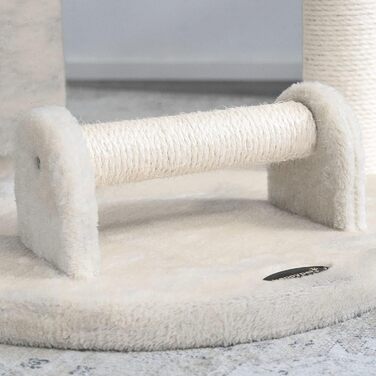 Великий когтеточка для котів HAPPYPET Parker 171 см, стійкий, з ігровим тунелем, будиночком, великими лежанками та стовпами 11 см, кремовий, кішковий комплекс XXL