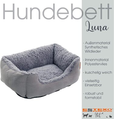 Крісло-ліжко для собак ESTEXO, сіро-світло сірий колір, 90x70x20 см