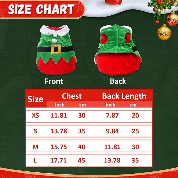 Костюм Святого Миколая для собак Threetols: теплий зимовий набір для тварин, костюм для собак, тепла куртка, набір для собак, святкова одіяння, середній розмір