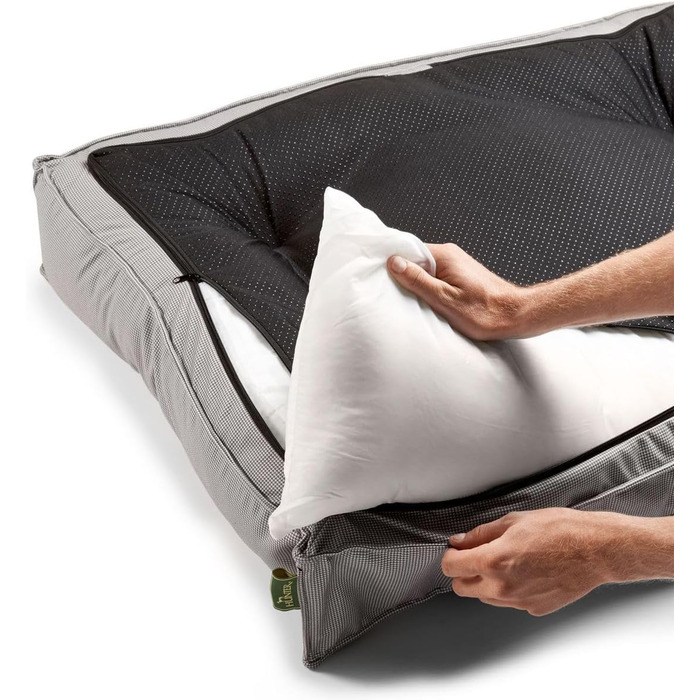 Ліжко для собак HUNTER Lancaster, степване, з малюнком, м'яке, 100 x 70 см, сіре