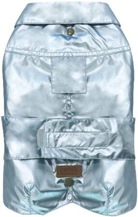 Водонепроникний дощовик для собак Croci Montreal, розмір спини 35 см, з флісовою підкладкою, регульований, з отвором для повідка та шлейки, перламутровий колір (M)