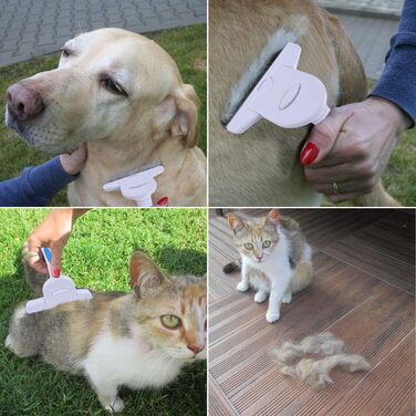 Щітка для грумінгу MHtech Unterfell з антистатичними штифтами з нержавіючої сталі для собак і котів з коротким або довгим хутром (інструмент для видалення підшерстя)